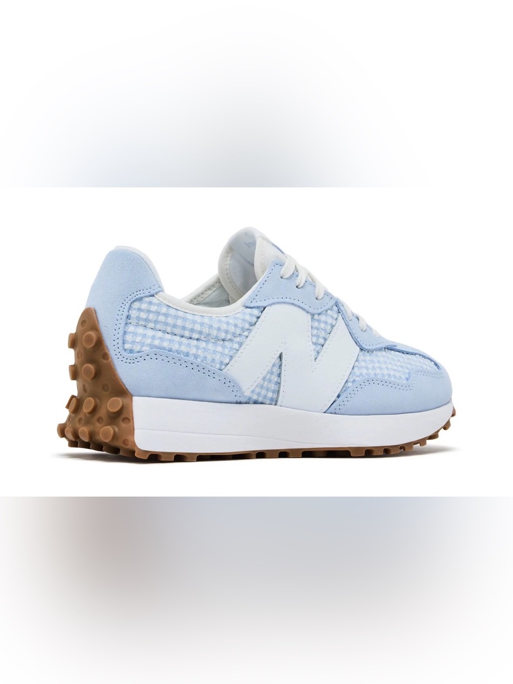 New Balance Women's Light Blue Gingham 327 Sneaker Size 8 - Picture 8 of 12
